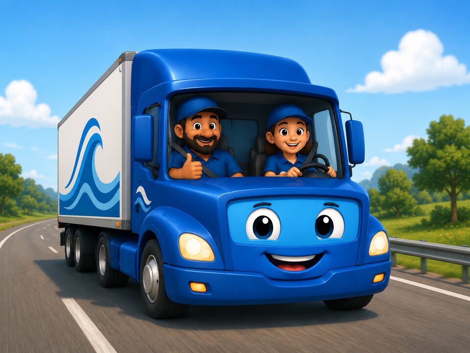 One driver at the wheel while a co-driver rests in the sleeper — a two-person team keeping one truck moving.
