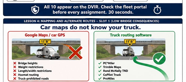 Car maps do not know your truck